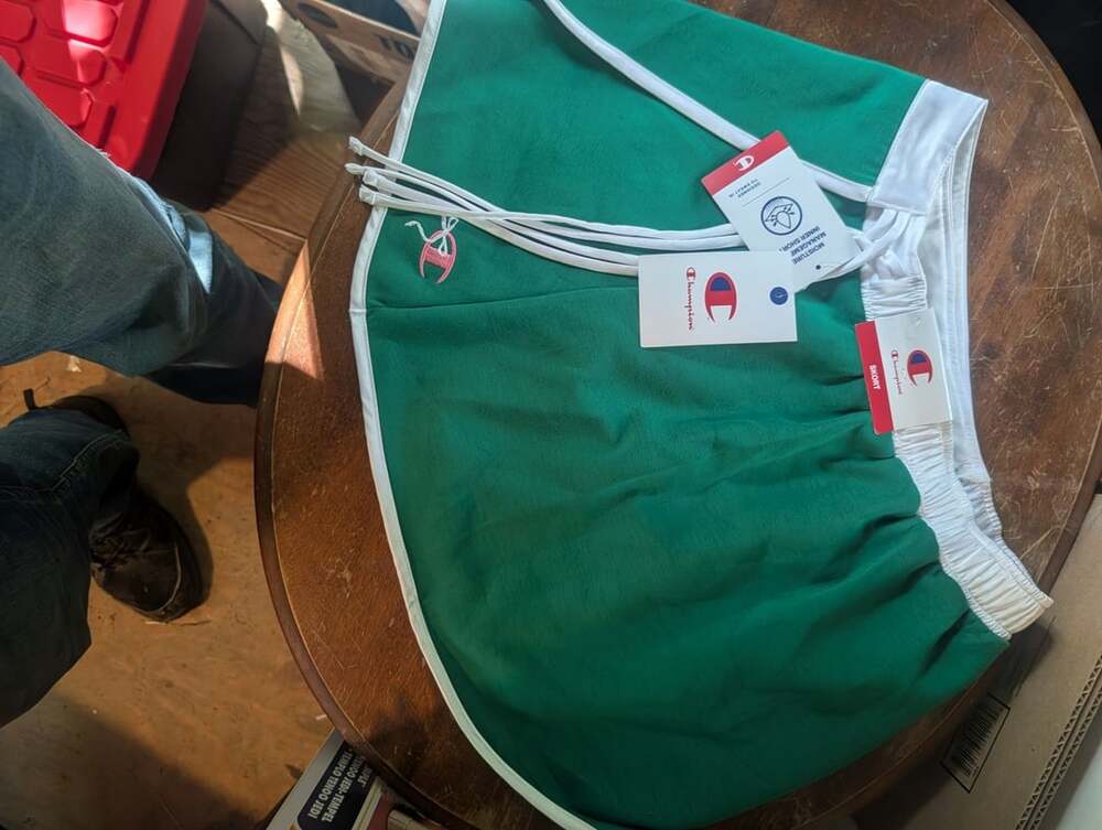 Champion In The Stands Side-Tie Skort Size M Green White Athletic Skirt